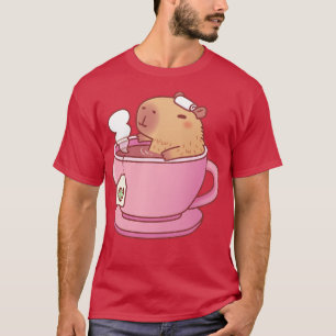 Cute Capybara Relaxing In Cup Of Tea T-Shirt