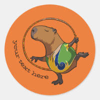 Cute Capybara Rhythmic Gymnastics Hoop Cartoon