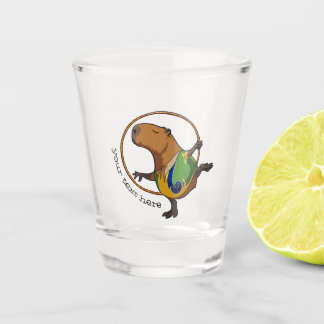 Cute Capybara Rhythmic Gymnastics Hoop Cartoon Shot Glass