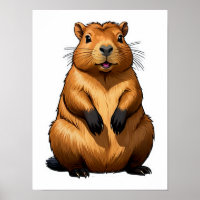 Cute Capybara Rodent Animal Illustration