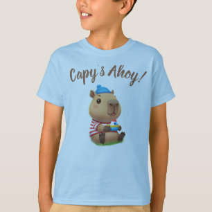 Cute Capybara Sailor Kids Adventure T-Shirt