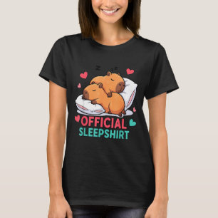 Cute Capybara Sleepshirt Cozy Sleep Valentine's Da T-Shirt