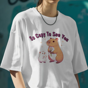 Cute Capybara So Capy To See You T-Shirt