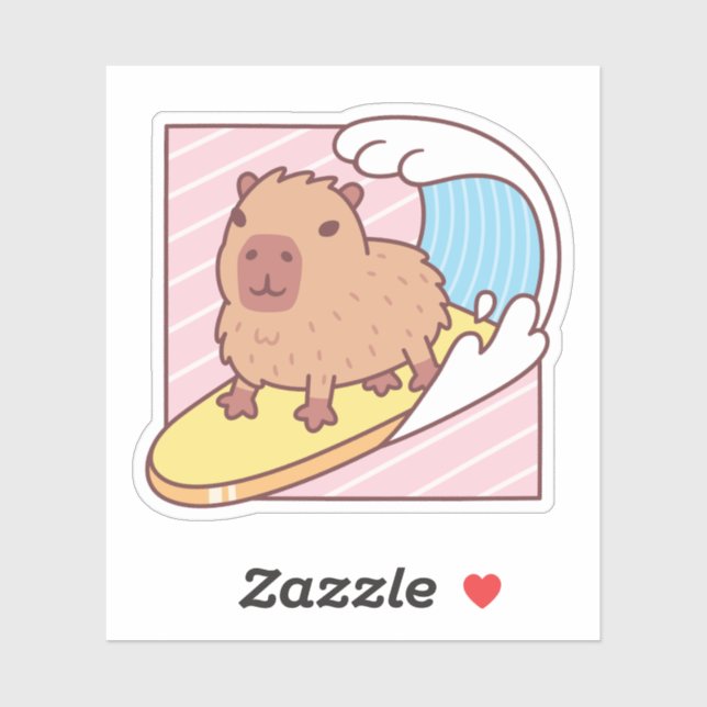 Cute Capybara Surfing On Surfboard (Sheet)