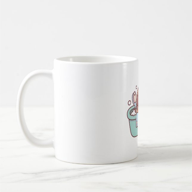 Cute Capybara Taking A Bath In Bathtub Coffee Mug (Left)