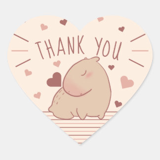 Cute Capybara thank you Sticker