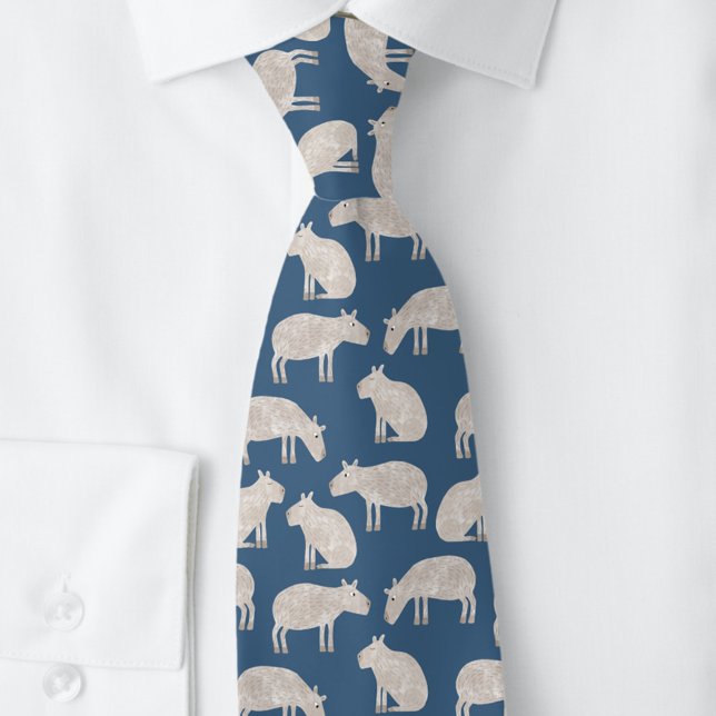 Cute Capybara Tie (Fun Capybara neck tie)