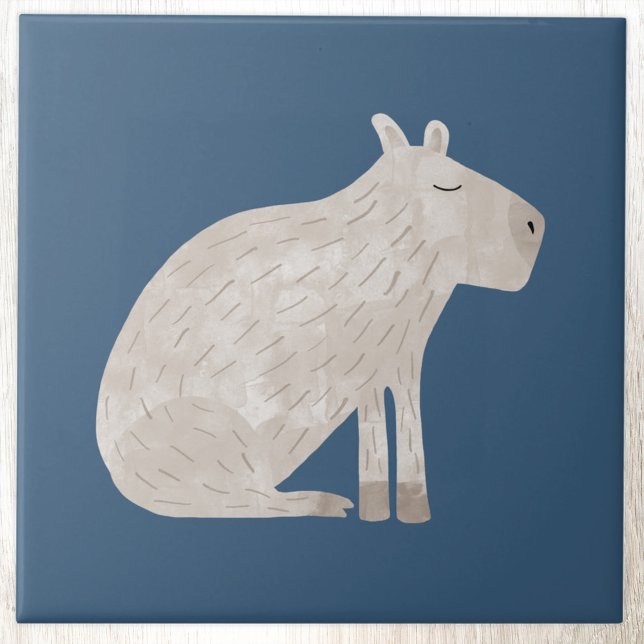 Cute Capybara  Tile (Fun capybara ceramic tile for animal lovers)