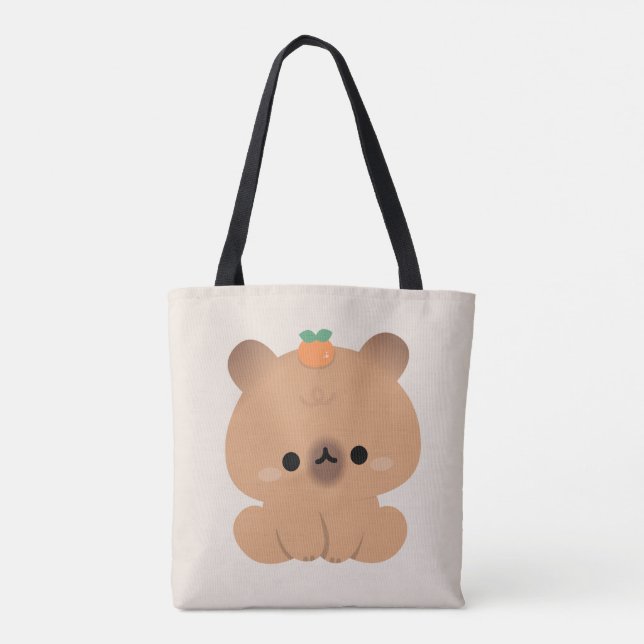 Cute Capybara Tote Bag (Back)