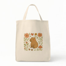 Cute Capybara Tote Bag – Cosy Animal Aesthetic Gif