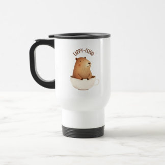 Cute Capybara Travel Mug, Gift idea, Unique, Fun Travel Mug