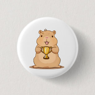 Cute Capybara Trophy Winner Kawaii Design 3 Cm Round Badge