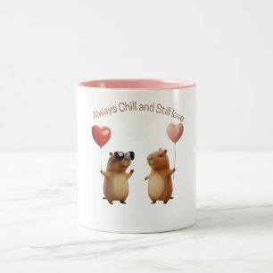 Cute Capybara Valentine Couple Balloon Coffee Mug