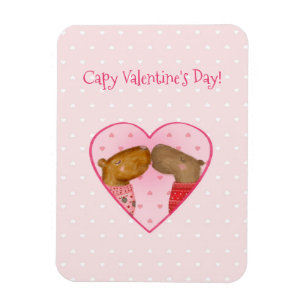 Cute capybara Valentine's Day magnet