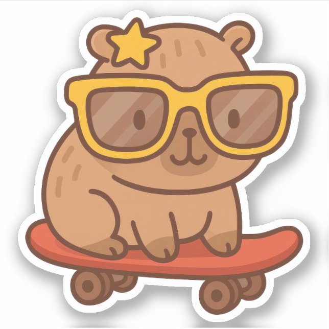 Cute Capybara Vinyl Stickers (Front)