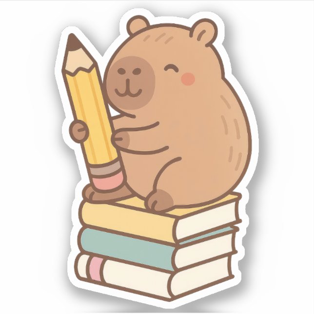 Cute Capybara Vinyl Stickers (Front)