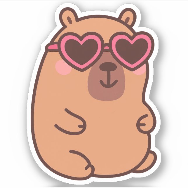 Cute Capybara Vinyl Stickers (Front)