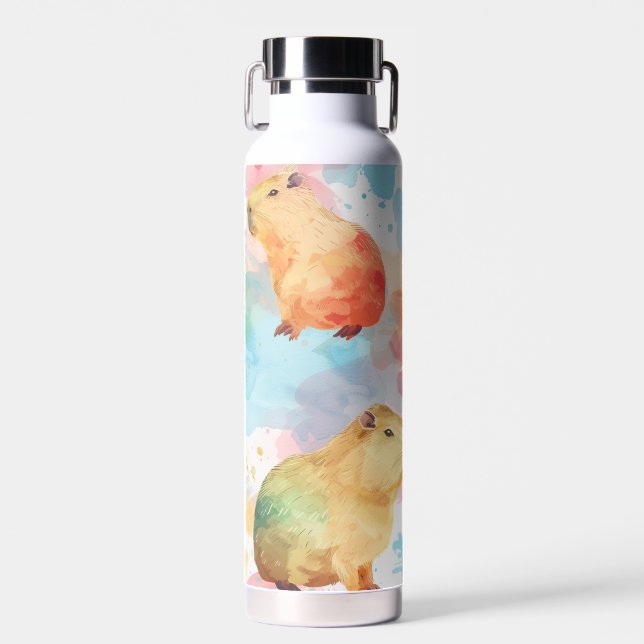 Cute Capybara   Water Bottle (Front)