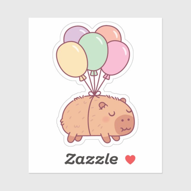 Cute Capybara With Balloons (Sheet)