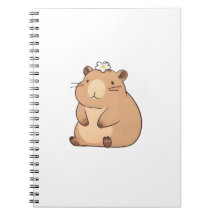 Cute Capybara with Daisy Flower Kawaii Design