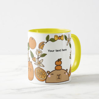 Cute Capybara with Oranges Mug
