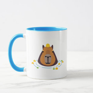 Cute Capybara with Oranges Swimming Mug