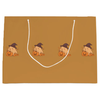 Cute Capybara with Pumpkin Gift Bag |