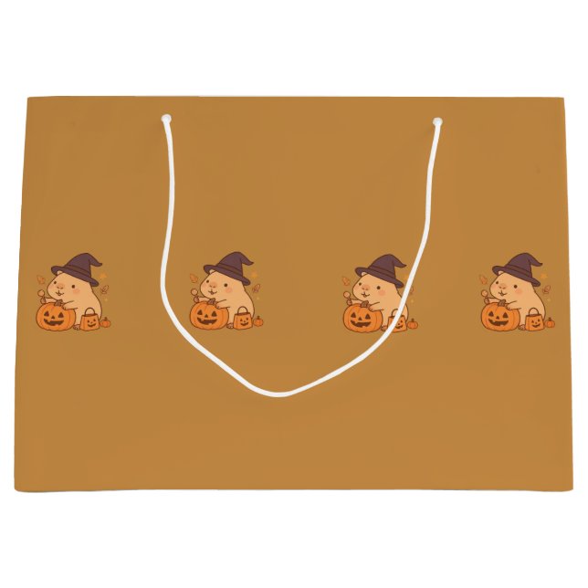 Cute Capybara with Pumpkin Gift Bag | (Front)