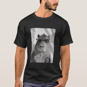 Cute Capybara with Sunglasses Cool Rodent Animal P T-Shirt