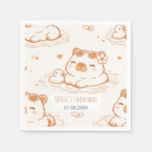 Cute Capybara With Sunglasses Kids Birthday Party