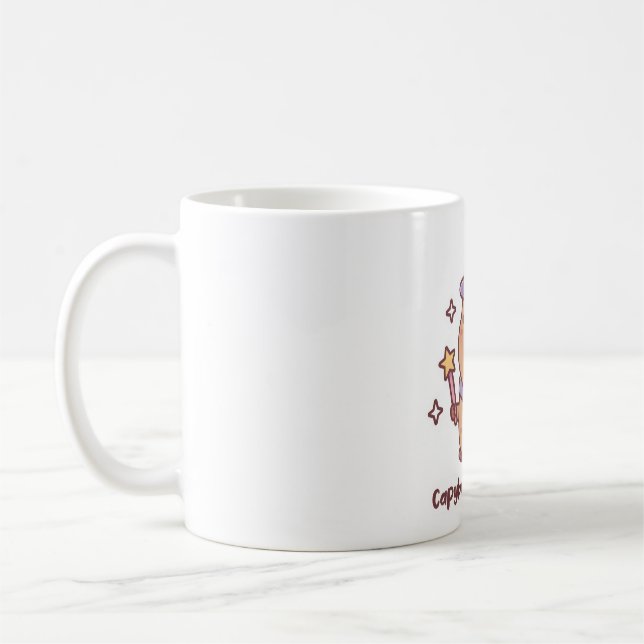 Cute Capybara Wizard Capybaracadabra Funny Pun  Coffee Mug (Left)