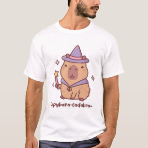 Cute Capybara Wizard Capybaracadabra Funny Pun  T-Shirt