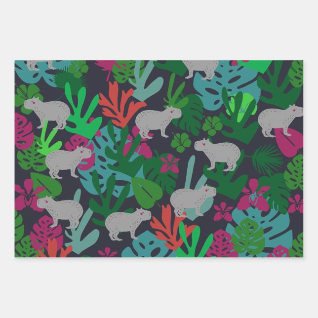 Cute Capybara Wrapping Paper (Front)
