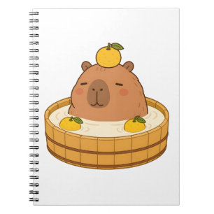 Cute Capybara Yuzu Bath Onsen Kawaii Notebook