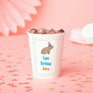 Cute Capybaras Colourful Kids Rainforest Birthday  Paper Cups