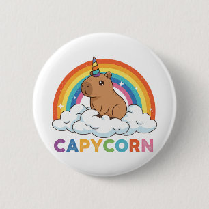 Cute Capycorn Capybara Unicorn Rainbow 6 Cm Round Badge