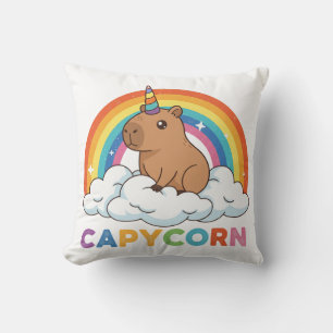 Cute Capycorn Capybara Unicorn Rainbow Cushion