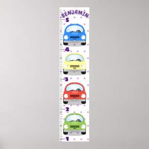 Cute car cartoon illustration growth chart