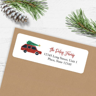 Cute Car Minimalistic Illustration Christmas