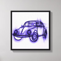 Cute Car Sketch in Purple