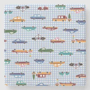 Cute Car Sketch: Simple Seamless Stone Coaster