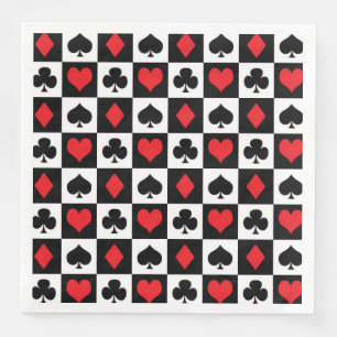 Cute card suit pattern casino party gambling napkin