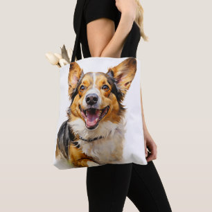 CUTE CARDIGAN WELSH CORGI DOG TOTE BAG