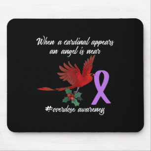 Cute Cardinal Purples Ribbon Overdose Awareness An Mouse Mat