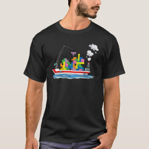 Cute Cargo Ship Blocks Toy Boat Brick Puzzle T-Shirt