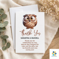 Cute Caricature Owl Baby Boy Shower