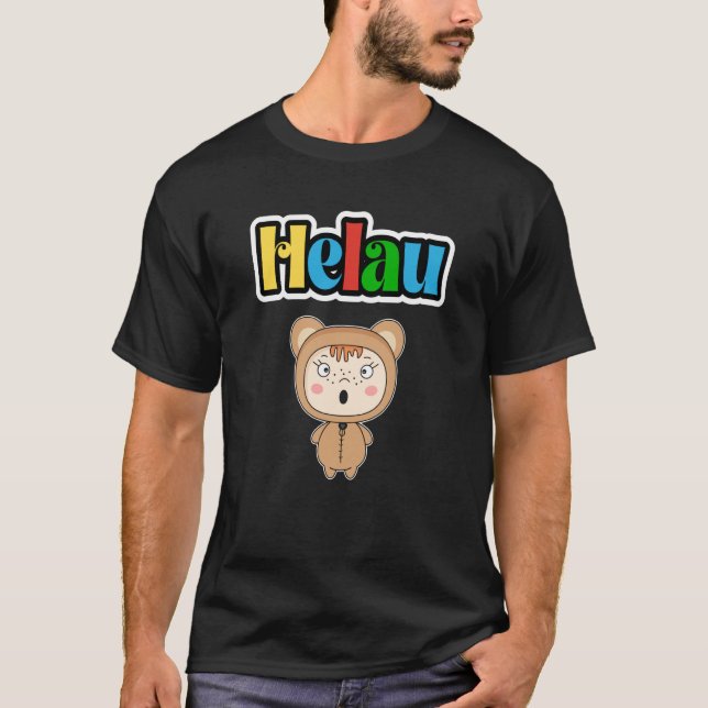 Cute Carnival Animal Meenz Helau Party Bear T-Shirt (Front)