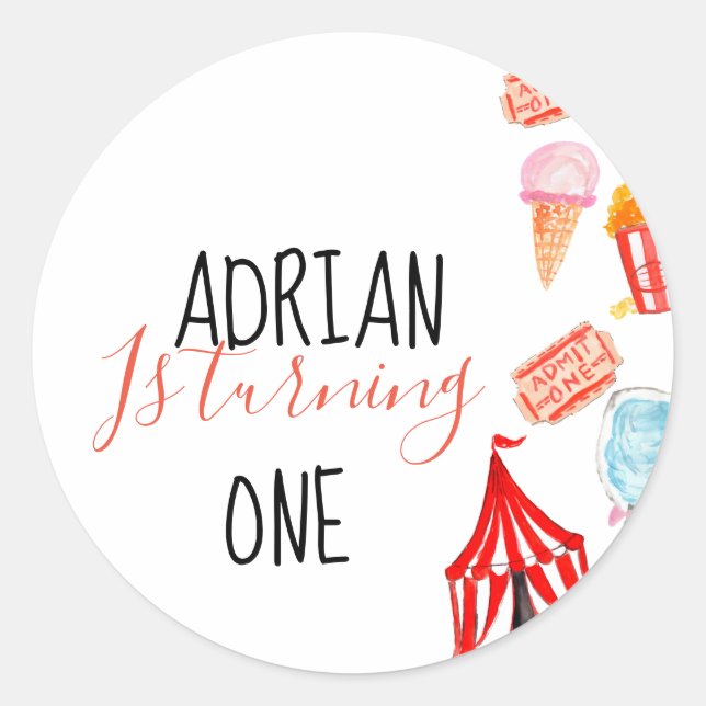 Cute carnival birthday party enevelope seal (Front)