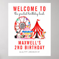 Cute Carnival Circus Festival Show Kid Birthday Po