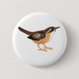 Cute Carolina Wren 6 Cm Round Badge